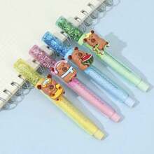 1件/4件，水豚流沙推拉橡皮擦，水豚高吸力橡皮擦，学生笔型推拉橡皮擦，4B考试绘图橡皮擦，适合日常学习绘画擦拭