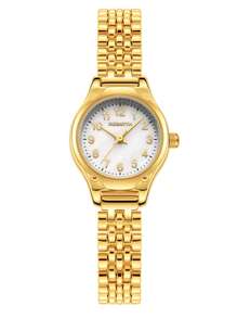 1pc Women's Elegant Petite Quartz Watch, Versatile For Daily Wear - Gold - View 6