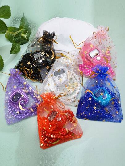 2 件套 99 珠斋月祈祷手链套装，水钻计数器，串珠，多种颜色（适用于斋月祈祷计数、体育计数、学习计数等）