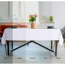 Rectangle Table Cloth 2 Pack (90x132 Inches, White), Washable Polyester Table Cover Dining, Buffet, Picnic, Event, Wedding, Restaurant, Party Decor - 白色 - 查看 6