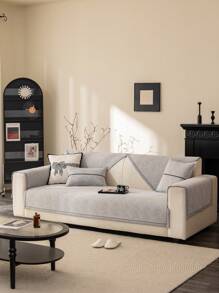 1 件雪尼尔沙发垫套，防滑，四季通用 - 淺灰色 - 查看 3