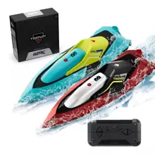 S5 Fast RC Boat For Pools And Lakes, 2.4 GHz 20+ MPH Racing Boats For Kids & Adults With Rechargeable Battery,Low Battery Alarm,Gifts For Boys Girls,Green And Red, Birthday Gifts, Holiday Gifts, Summer Outdoor Toys - 2 SET(RED+GREEN) - View 1