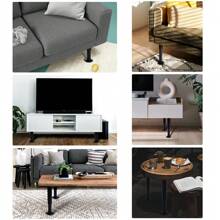 4 piezas Patas ajustables en altura para marco de cama/listón central de cama, patas de muebles metálicas ajustables para cama/sofá/armario/sofá/cómoda/mesa/silla, patas de repuesto resistentes para cama - Multicolor - Ver 9