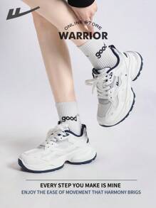 WARRIOR 回力时尚复古运动鞋女春夏轻便舒适透气跑步鞋简约风格休闲运动鞋全年适用耐磨全天穿着训练运动鞋小白鞋