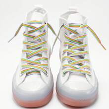 1 Pair Rainbow Shoelaces, Design, Versatile & Casual