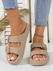 2025 New Soft Indoor/Outdoor Slippers, Fashion Comfortable Lightweight EVA Anti-Slip Cushioned Outdoor & Indoor Wear Slides - Apricot - View 4