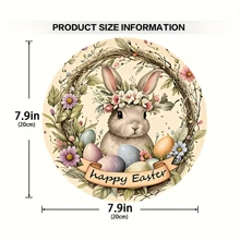 Décoration de porte en forme d'œuf avec lapin de Pâques en bois et fleurs. Décoration de ferme moelleuse pour les porches et intérieurs, parfaite décoration de Pâques