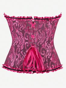 Klassiek vintage overbust bustier korset, strapless body met sweet shapewear en ruches, geschikt voor maskerade, Halloween