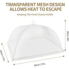 NEPAK 6 Large And Tall Food Covers, 17"X17" Food Tents Food Covers For Outdoors,Pop-Up Mesh Food Covers Nets For Outside,Screen Tents,Parties Picnics, BBQ,Reusable And Collapsible