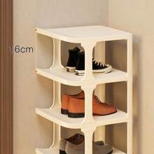 NetHong 4-7 Tier Vertical Shoe Rack Tall Narrow Shelf Storage Organizer Slim Shoe Tower - White - View 3