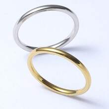 Anillo delgado de acero inoxidable de 2 mm, diseño minimalista, adecuado para uso diario para hombres y mujeres - Multicolor - Ver 6