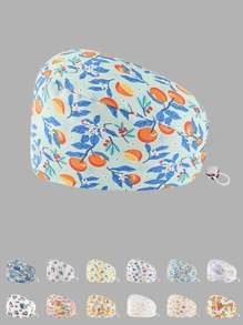 1 件女士抗菌防尘数码印花工作帽/护士帽，可调节设计，适合医院护士、美容师、清洁人员和其他医疗/清洁专业人士 - 彩色 - 查看 6