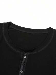 Women Y2k Long Sleeve Tops Slim Fit T-Shirt Contrast Color Scoop Neck Button Shirts Fairy Grunge Vintage Cotton Going Out Tops Aesthetic Clothes Streetwear Fall Spring Outfit - màu đen - Xem 10