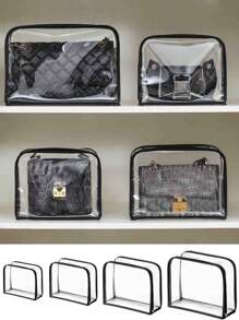 1 件透明手提包防尘罩袋,衣柜悬挂式收纳架,每个包的便携式防尘袋,透明防尘袋透明钱包收纳袋,手提包防尘袋,透明手提包收纳袋防尘钱包保护袋,带拉链封口 - 白色 - 查看 18