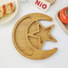 1 件月亮和星星形状装饰盘，适用于水果、小吃、烧烤、沙拉、甜点 - 駝色 - 查看 5