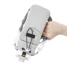 `1PC Nylon Water Bottle Carrier With Adjustable Shoulder Strap, Insulated Outdoor Hiking Camping Travel Accessory With Zippered Pocket - Multicolor - View 6