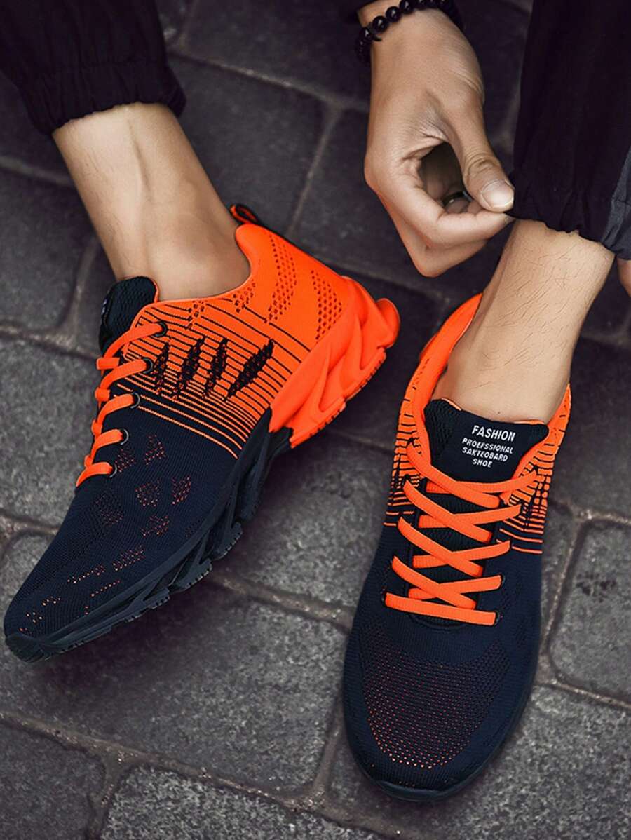 Fashionable Men's Shoes, Oversized Men's Casual Sports Shoes, Breathable And Lightweight - 橘藍 - 查看 1