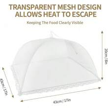 NEPAK 6 Large And Tall Food Covers, 17"X17" Food Tents Food Covers For Outdoors,Pop-Up Mesh Food Covers Nets For Outside,Screen Tents,Parties Picnics, BBQ,Reusable And Collapsible
