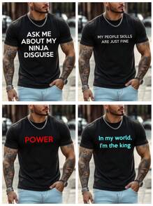 Customized Text/Name/Fun Message/Birthday Wishes Men's T-Shirt, Black Short Sleeve Tee, Gift For Him, Party, Casual Menswear, Summer