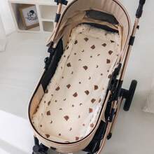 1pc Thickened Warm Baby Stroller Pad, Soft & Comfortable, Cartoon Printed Pattern, Thermal Lined Stroller Cushion For Autumn/Winter, Suitable For Baby Stroller And Car Seat, All Seasons