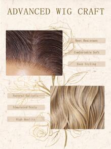 30-Inch Orange Wavy Synthetic Lace Front Wig, 13x6 Lace Wig, High Quality Soft Synthetic Fiber Wig For Women, Suitable For Daily Wear, Machine Made