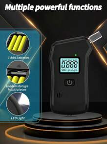 GREENWON Alkoholtester, aufgerüsteter tragbarer professioneller Atemalkoholtester mit hoher Genauigkeit mit LCD Digitalanzeige, persönlicher Atemalkoholtester für den Heimgebrauch mit 5 Mundstücken