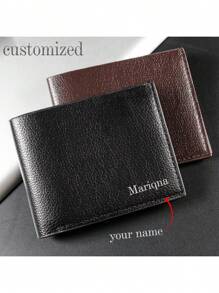1 pieza Billetera personalizable, única, de moda, minimalista, diseño de letras, ligera, con bolsillo interno, cabe teléfono y monedas, práctica para ir y venir