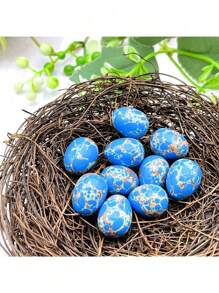 Mini Easter Egg Gemstone Easter Ornament, Pigeon Egg, Egg, Bird Egg Suitable For Home Decoration, Room Decoration, Basket Filling, Easter Gift Decoration Easter Egg (Color Random)