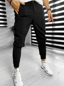 Męskie spodnie dresowe ze ściągaczem, regularny krój na każdą porę roku, modny styl cargo