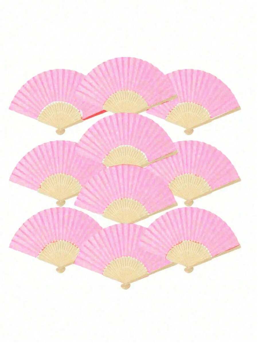 1-30件 紙扇 竹製折扇 手持扇，DIY 便攜竹扇，生日派對裝飾扇，適用於訂婚、畢業、婚禮裝飾中心裝飾，派對表演拍照道具，適用於居家房間、客廳、辦公室裝飾 - 粉色 - 查看 1