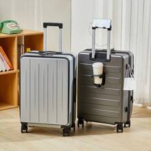 20-Inch Small Luggage Suitcase Spinner Wheel Lightweight Travel Case Coded Lock Side Opening - Dark Grey - View 5