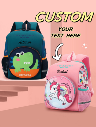 Customize Your Own Backpack, Back-To-School Gift, Printed With Green Dinosaur Unicorn Pattern, Personalized Name Or Holiday Greetings. Create Your Own Backpack. This Brand New Backpack Designed For The Back-To-School Season Is Designed With Nylon Zipper, Casual And Versatile, You Can Print Your Name, Letters, Lucky Numbers, Etc.