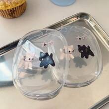 Transparent Protective Case For AirPods Max, Black & White Kitten Design - Clear - View 2