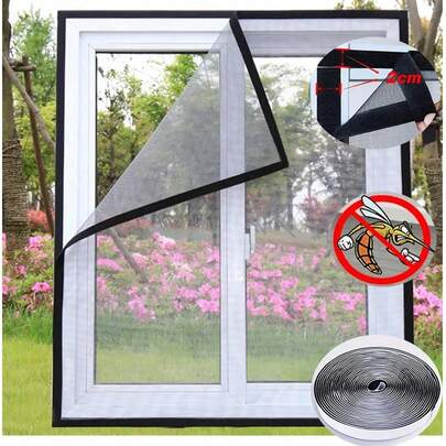 1 tấm lưới chống muỗi tự dính, chất liệu sợi thủy tinh trong suốt, ngăn chặn muỗi và ruồi hiệu quả.