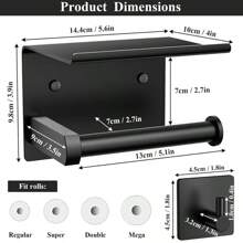 Portarrollos de papel higiénico de acero inoxidable 304, con excelente rendimiento anticorrosión y antioxidante, múltiples colores a elegir, montaje en pared adhesivo o con tornillos, una opción ideal para la organización del baño, decoración del baño en el hogar, organizador de baño, decoración de otoño, de vuelta a la escuela