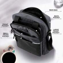 Men's Business Shoulder Bag Fashion Casual Solid Color Large Capacity High Quality Oxford Cloth Waterproof Multifunctional Bag