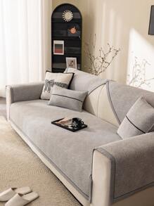 1 件雪尼尔沙发垫套，防滑，四季通用 - 淺灰色 - 查看 5