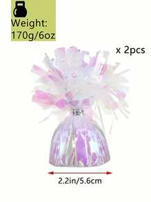 2pcs Metallic Foil Balloon Weights, Suitable For Party Decorations, Birthday Parties, Wedding Table Centerpieces, Also For DIY Helium Balloons, 170g/6oz