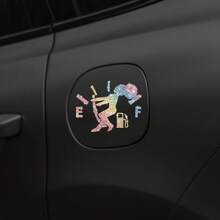 1 pieza Pegatina de coche, Pegatina de consumo de combustible, Pegatina brillante para la tapa del tanque de combustible, Pegatina decorativa para la tapa del tanque de combustible del Body del coche, Pegatina reflectante de dibujos animados personalizada para coche - Unitalla - Ver 5