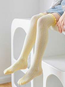 2pcs/Pack Girls Gray Mesh Spring/Summer Mosquito Repellent Over-The-Knee Crew Socks - Light Grey - View 10