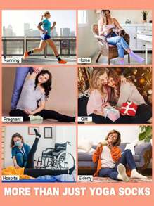 4 Pairs Women Yoga Socks With Non-Slip Grip, Suitable For Pilates, Pure Ballet, Dance, Barefoot Exercises, Toeless Non-Slip Socks, Elastic Sports Socks - Multicolor - View 8