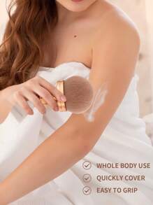 超大号美黑身体化妆刷 美黑背部化妆刷 宽版艺伎古铜色混合美黑化妆刷 椭圆形面部及腿部化妆刷 玫瑰金粉底化妆刷 防晒刷 最佳面部及身体美黑产品，粉底刷，遮瑕刷，腮红刷，修容刷，腮红刷，古铜粉刷，散粉刷，粉底刷，腮红刷 - 玫瑰金 - 查看 5