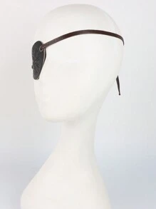 1 件中世纪男士复古维京面具独眼眼罩凯尔特 PU 皮革头饰角色扮演道具配件万圣节 - 彩色 - 查看 4