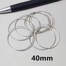 50入組直徑黃銅關閉環箍適用於DIY耳環珠寶製作配件 - 銠色 - 查看 18
