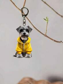 1pc Acrylic 2D Cute Dog Keychain Pendant, Suitable For Handbag Decoration