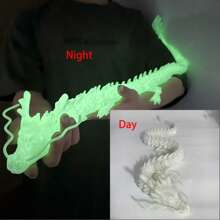 23.6 英寸 / 60 厘米大型 3D 打印龙模型、飞龙装饰、桌面装饰、圣诞节情人节复活节礼物 3D 人物、铰接龙、3D 打印大龙、3D 打印水晶龙、3D 打印龙与蛋、水晶人物、蛋龙、3D 打印物品、3D 打印、龙、3D 打印、3D 打印龙