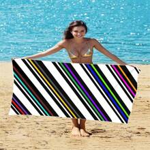 1 pieza Toalla de playa extra grande, extra grande, súper absorbente, manta de playa de fibra suave, artículo esencial de verano, a prueba de viento, a prueba de sol, playa, fiesta, viaje seco, camping, accesorio de playa, regalo de vacaciones