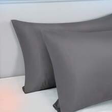 Farfallarossa Pillow Cases - 1/2 Packs - Envelope Closure - Soft Brushed Microfiber Fabric - Shrinkage And Fade Resistant Pillow Covers - Dark Grey - View 6