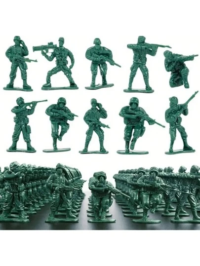 100 piezas de figuras de soldados de juguete, set de modelo que incluye soldados de plástico, vehículos blindados, tanques, aviones, para historias de juguetes, soldados, Buzz