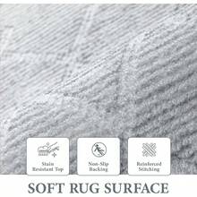 Large Washable 6x9 Area Rug: Boho Moroccan Geometric Neutral, Non-Slip Foldable Indoor Floor Carpet For Living Room, Bedroom, Dining Table - Beige, 6X9 - Modern Grey - View 6